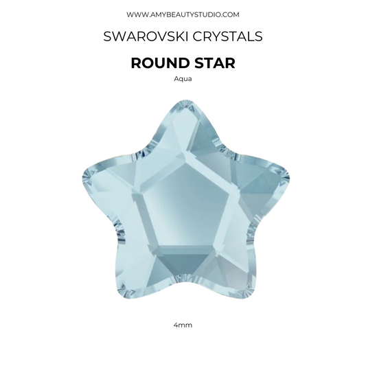 Pack 10 estrellas redondas SWAROVSKI® - Aquamarine