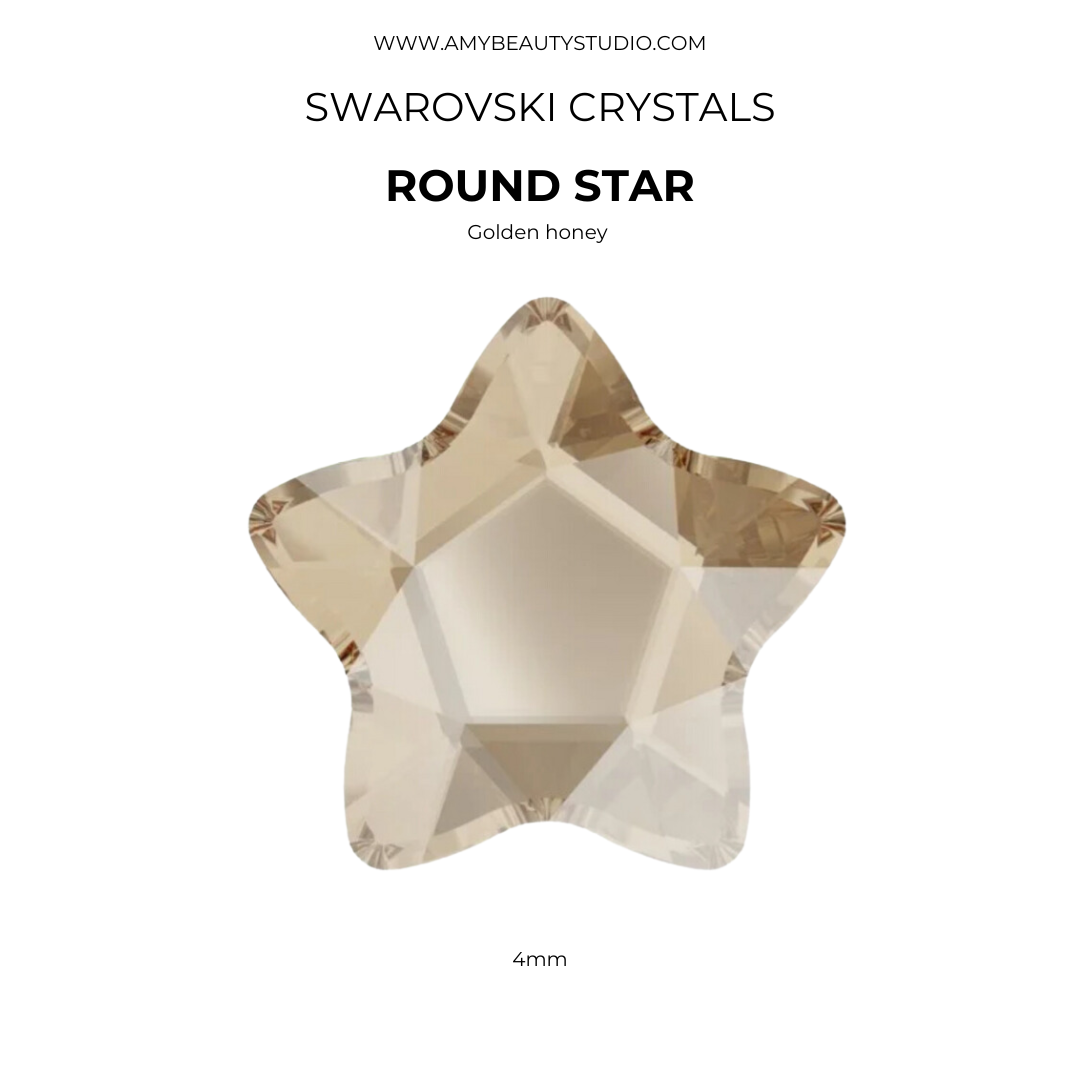 Pack 10 estrellas redondas SWAROVSKI® - Golden honey